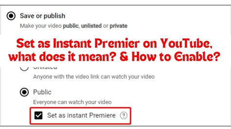 What Does Instant Premiere Mean on YouTube?